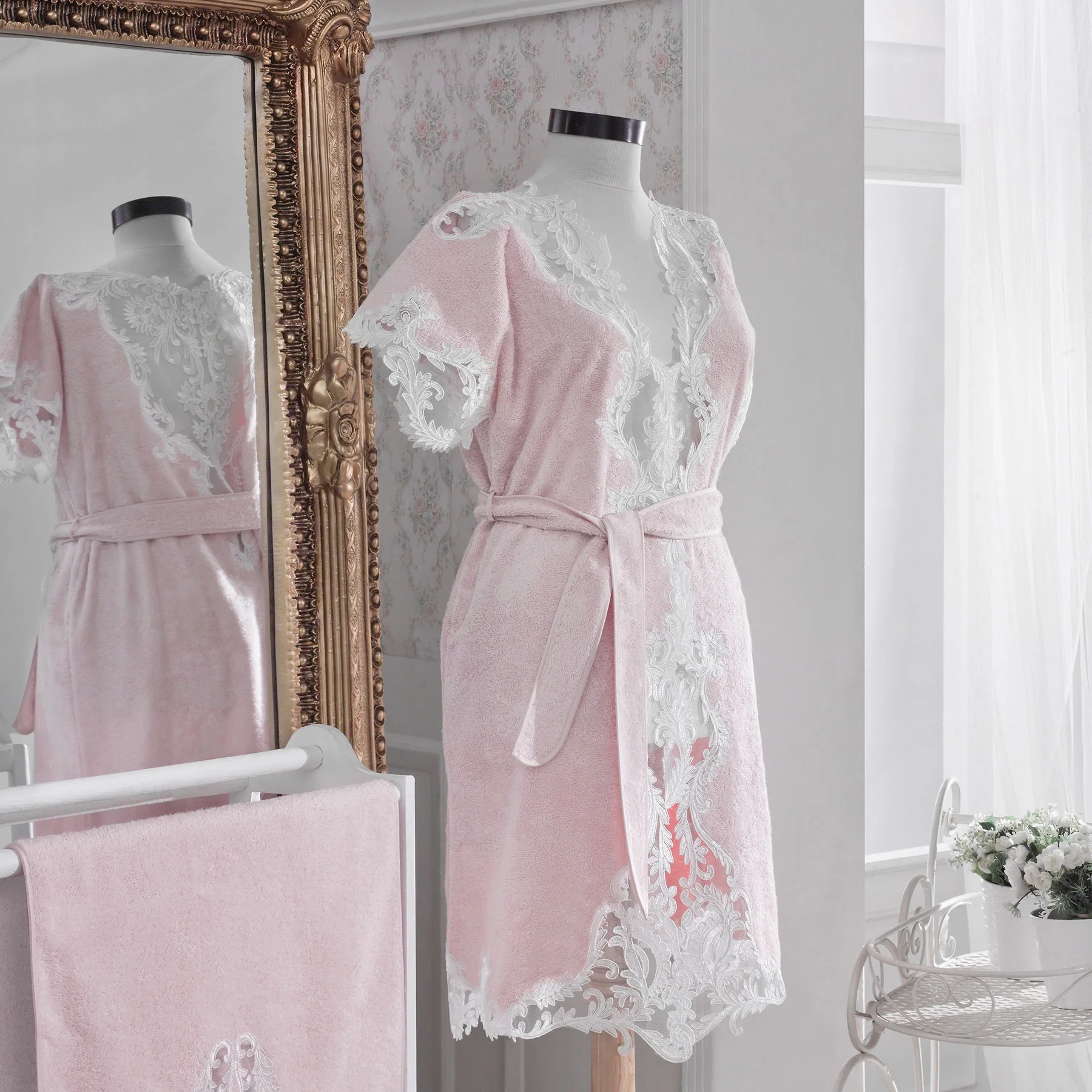 Zebra Casa Adrianna Balayı Bornoz Seti-Bej