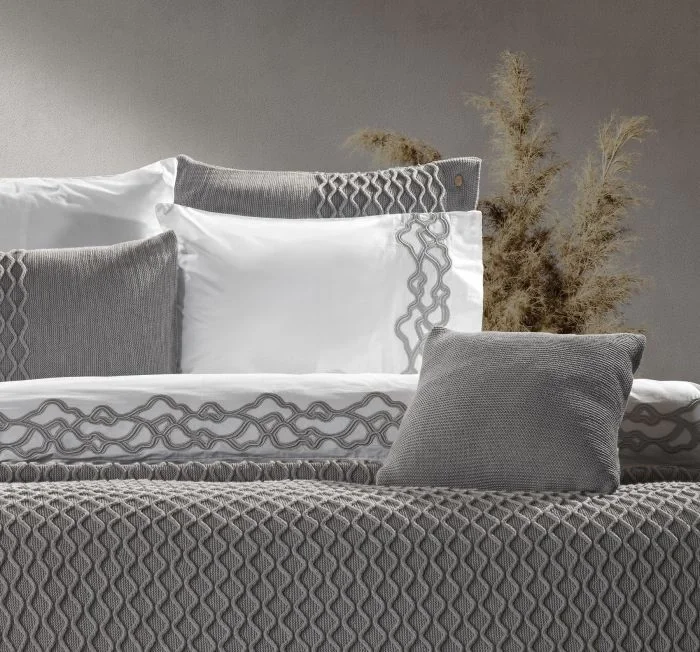 Zebra Casa Asos 10 Parça Triko Yatak Seti-Gri