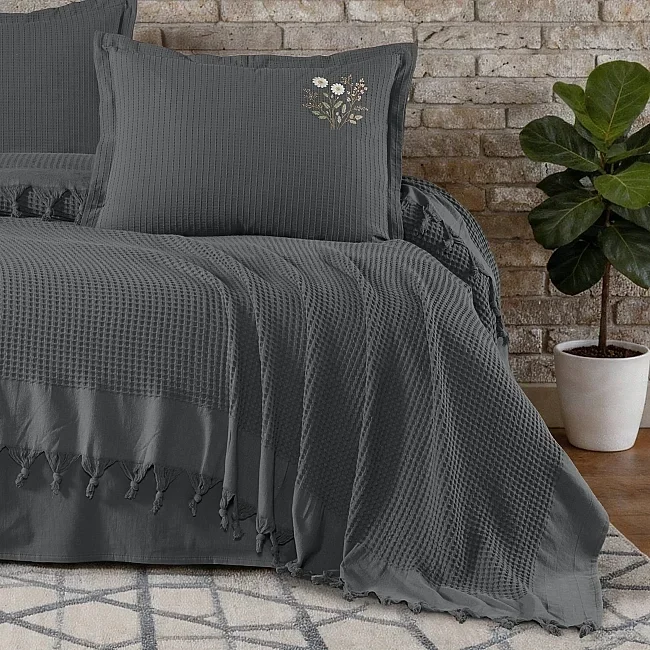 Zebra Casa Daisy Pike Takımı Çift Kişilik-Antrasit