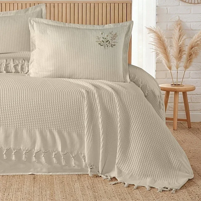 Zebra Casa Daisy Pike Takımı Çift Kişilik-Bej