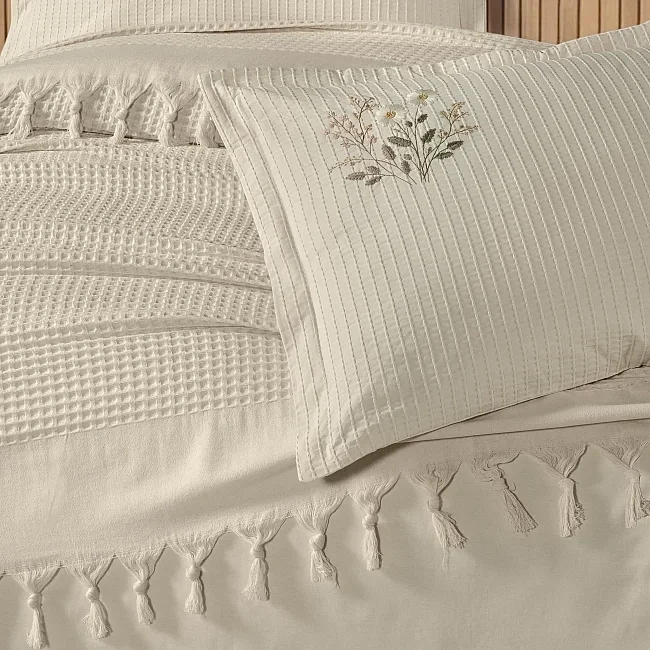 Zebra Casa Daisy Pike Takımı Çift Kişilik-Bej