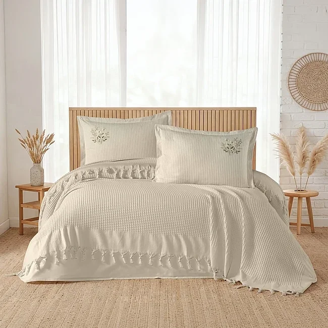 Zebra Casa Daisy Pike Takımı Çift Kişilik-Bej