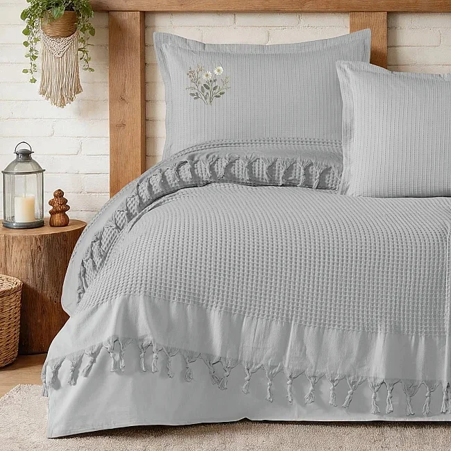 Zebra Casa Daisy Pike Takımı Çift Kişilik-Gri