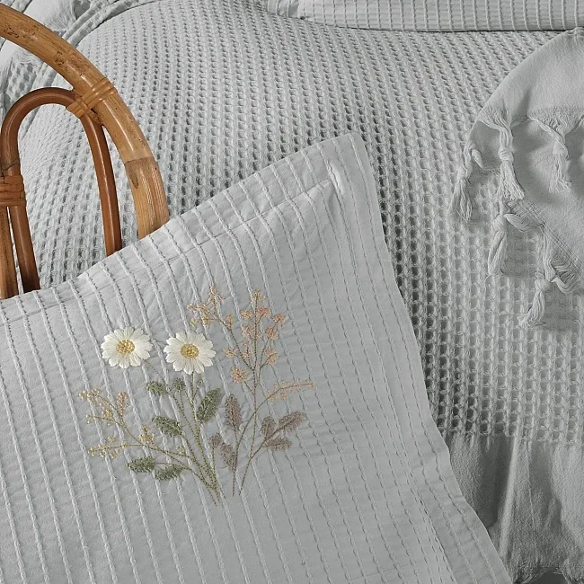 Zebra Casa Daisy Pike Takımı Çift Kişilik-Gri