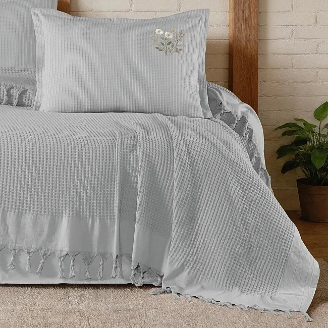 Zebra Casa Daisy Pike Takımı Çift Kişilik-Gri