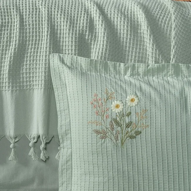Zebra Casa Daisy Pike Takımı Çift Kişilik-Mint