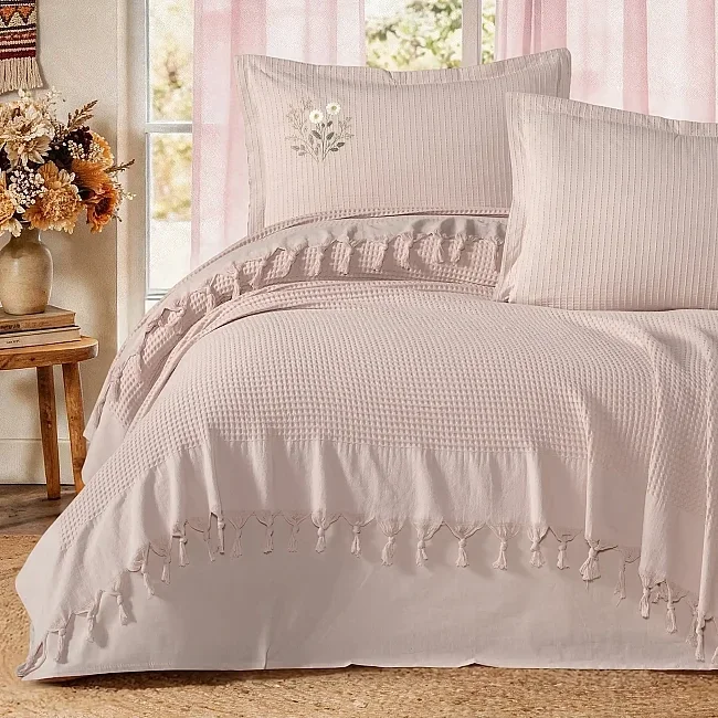 Zebra Casa Daisy Pike Takımı Çift Kişilik-Pudra