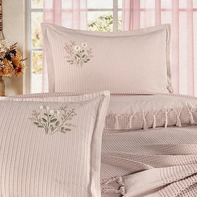 Zebra Casa Daisy Pike Takımı Çift Kişilik-Pudra