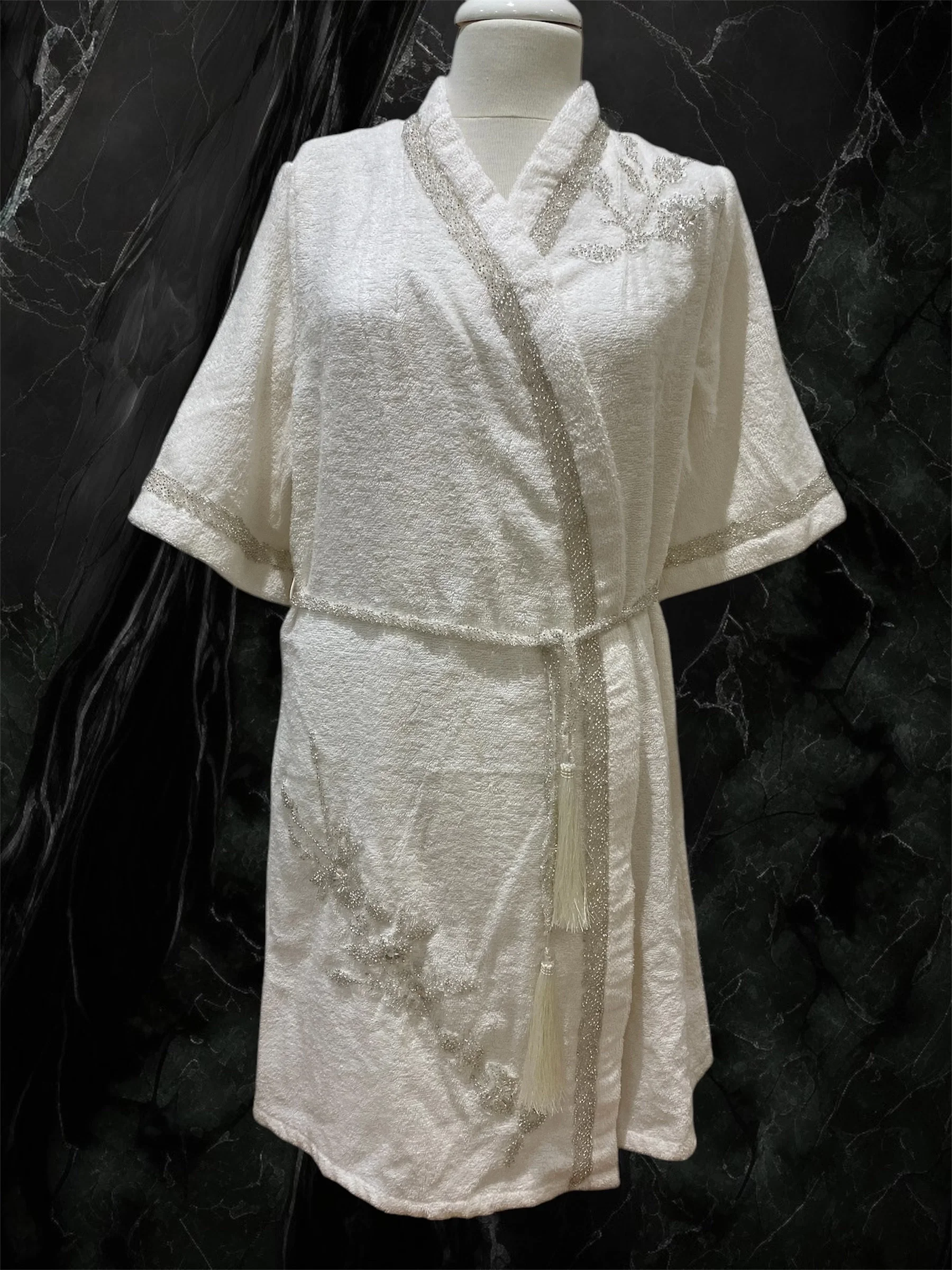 Zebra Casa Elenor Balayı Bornoz Seti-Krem