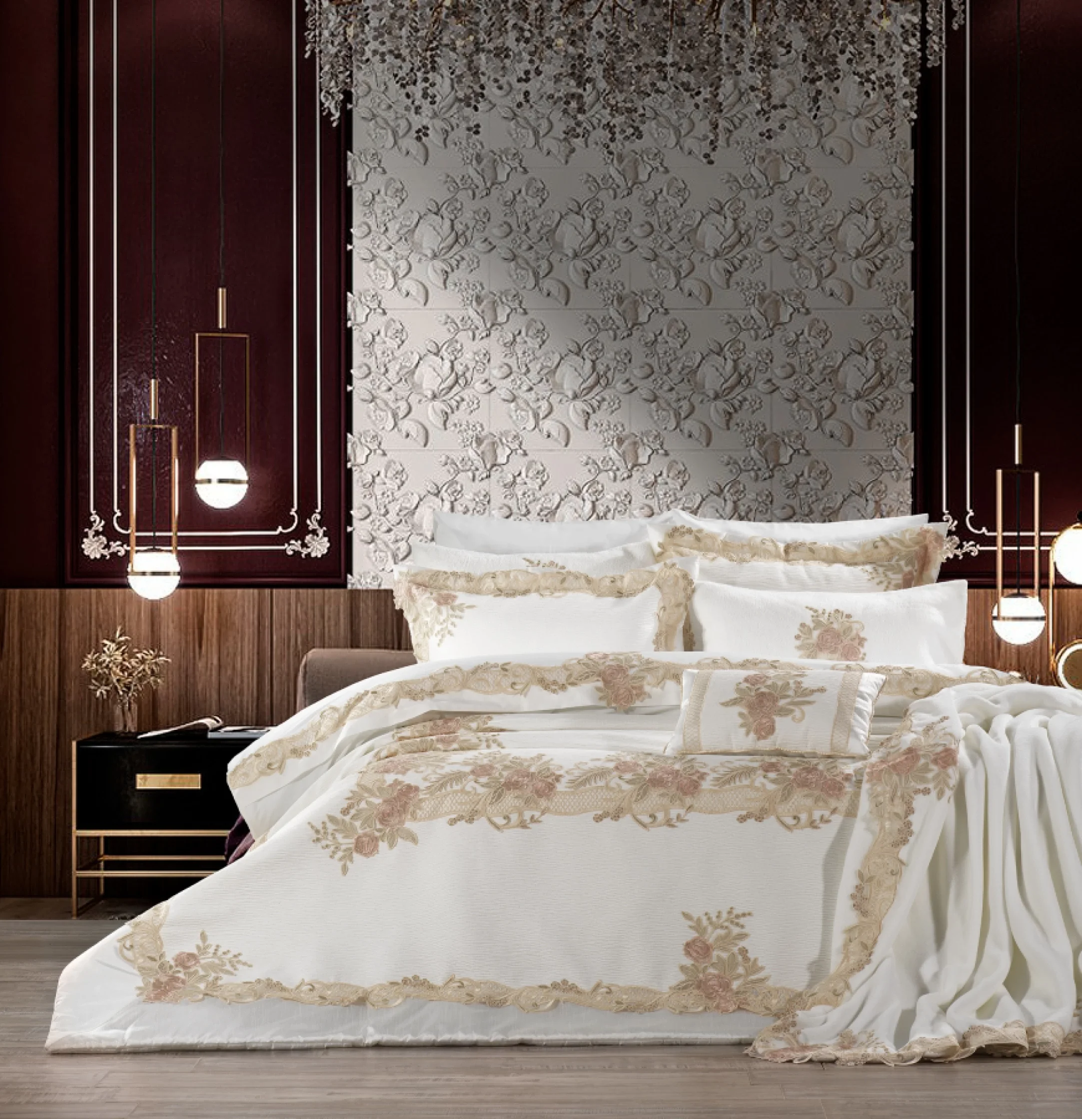 Zebra Casa Flora 11 Parça Çeyiz Seti-Krem/Capp.