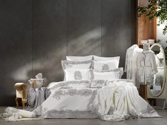 Zebra Casa Flora 23 Parça Çeyiz Seti-Krem/Silver