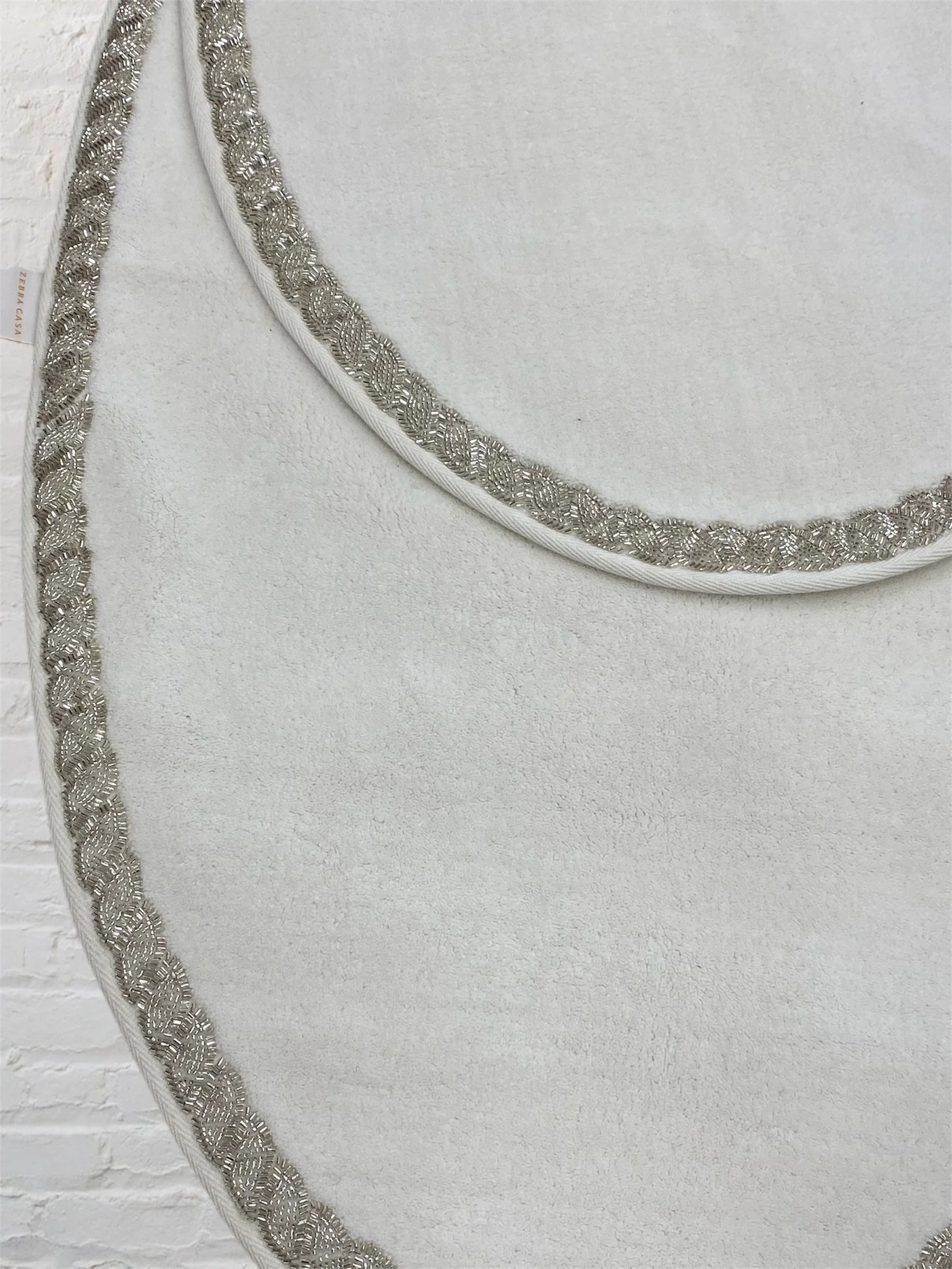 Zebra Casa Grace 2Li Oval Paspas Takımı-Krem/Krem