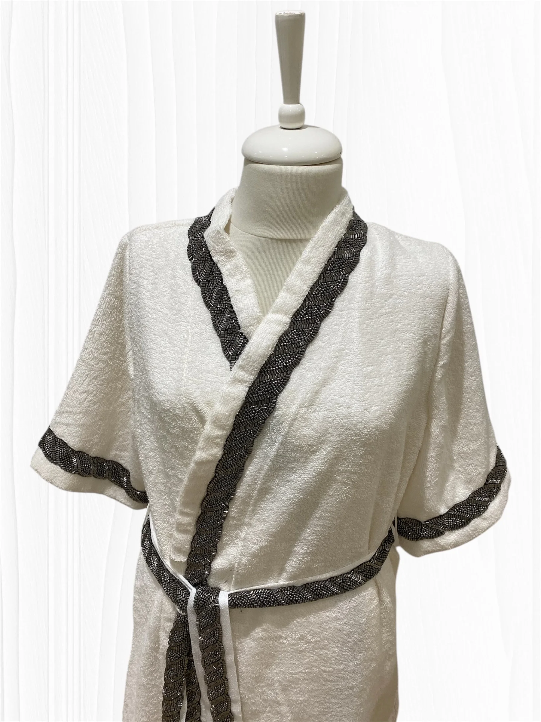 Zebra Casa Grace Balayı Bornoz Seti-Antrasit