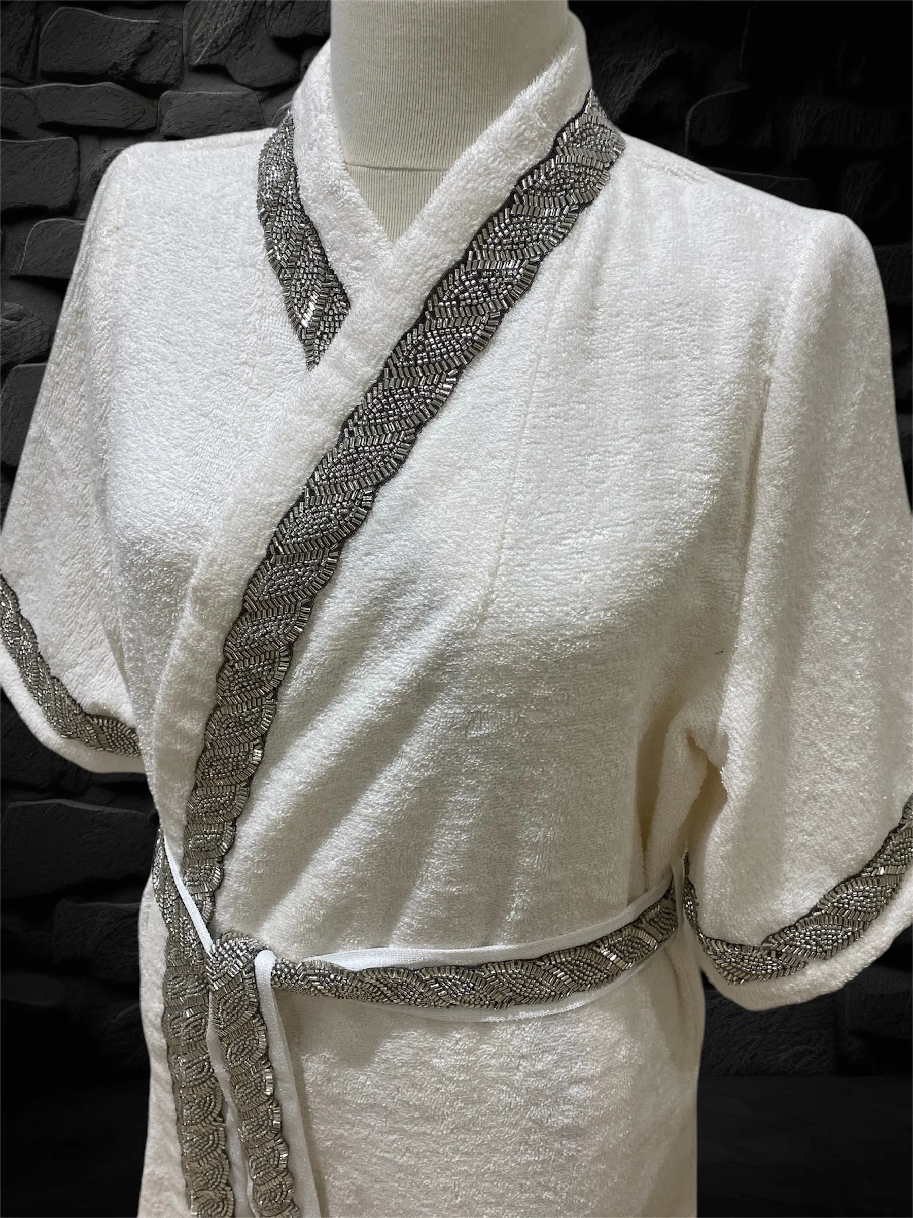 Zebra Casa Grace Balayı Bornoz Seti-Gri