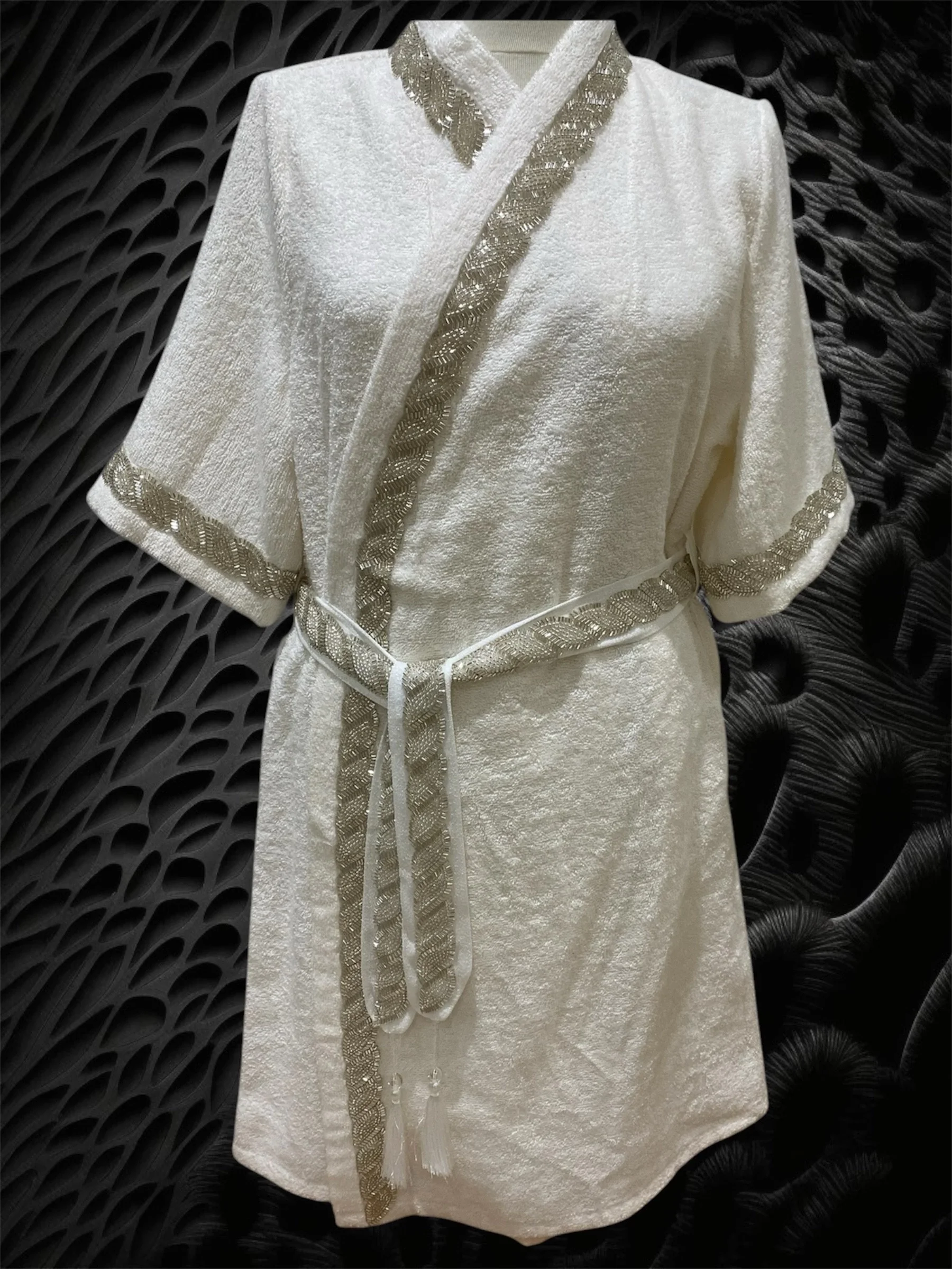 Zebra Casa Grace Balayı Bornoz Seti-Krem