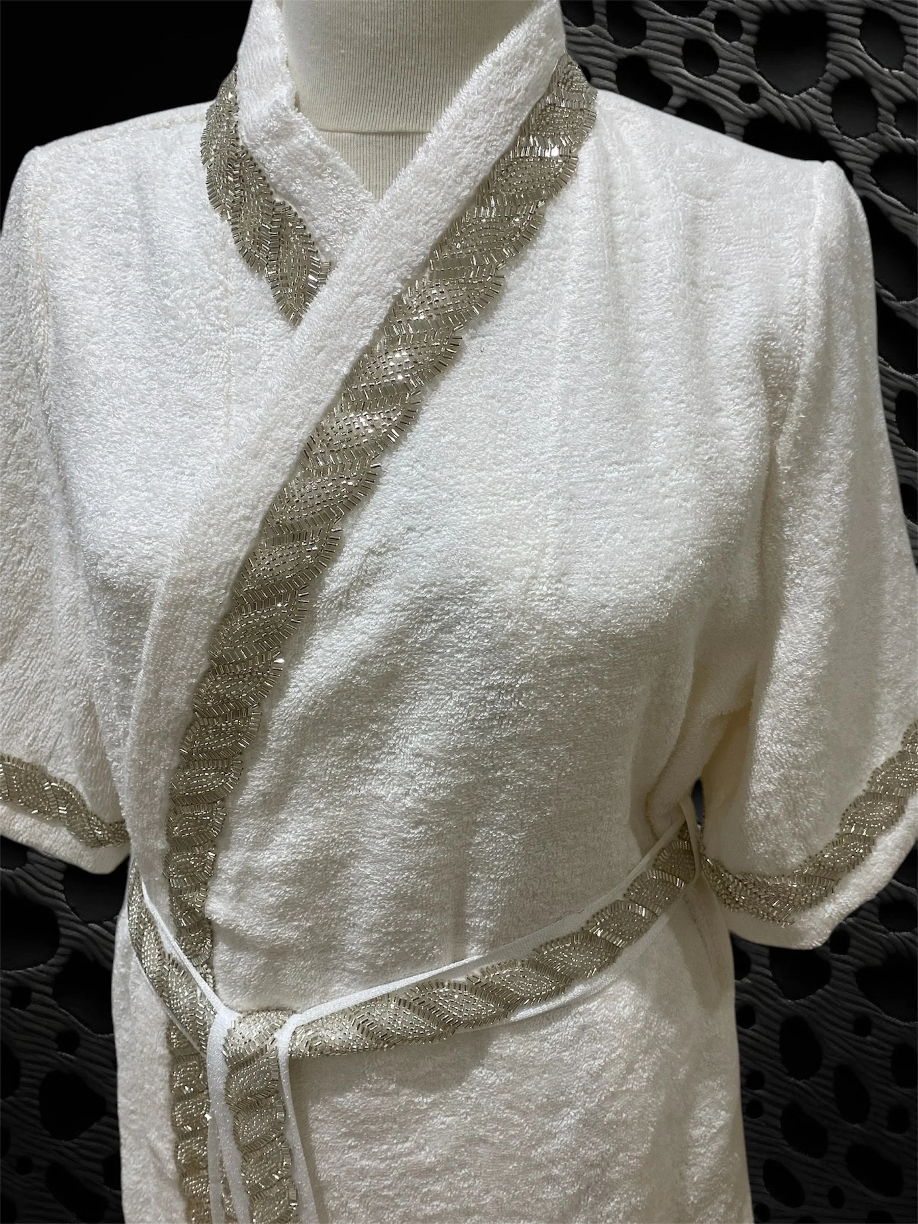 Zebra Casa Grace Balayı Bornoz Seti-Krem