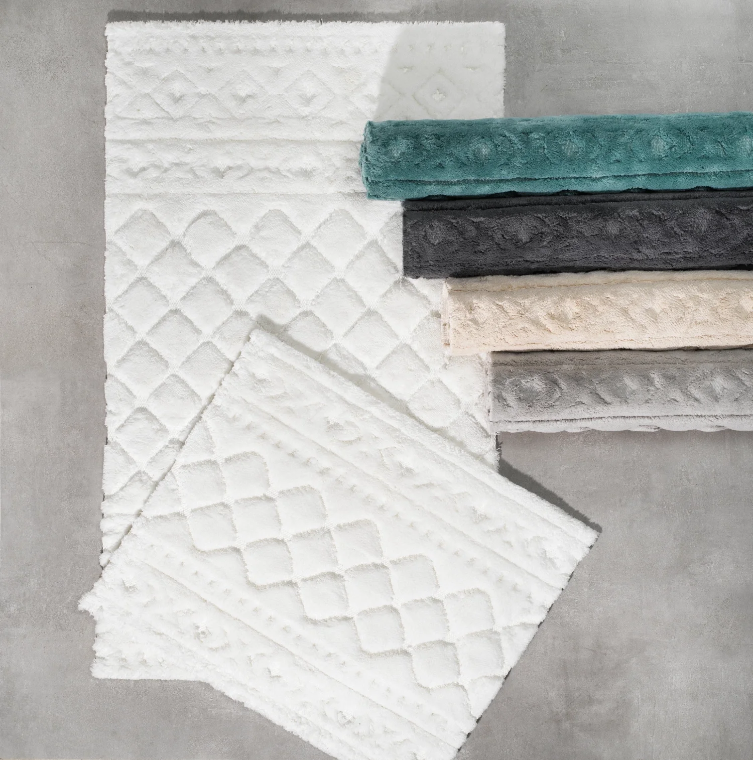 Zebra Casa Henra 2Li Pamuk Paspas Takımı-Açık Gri