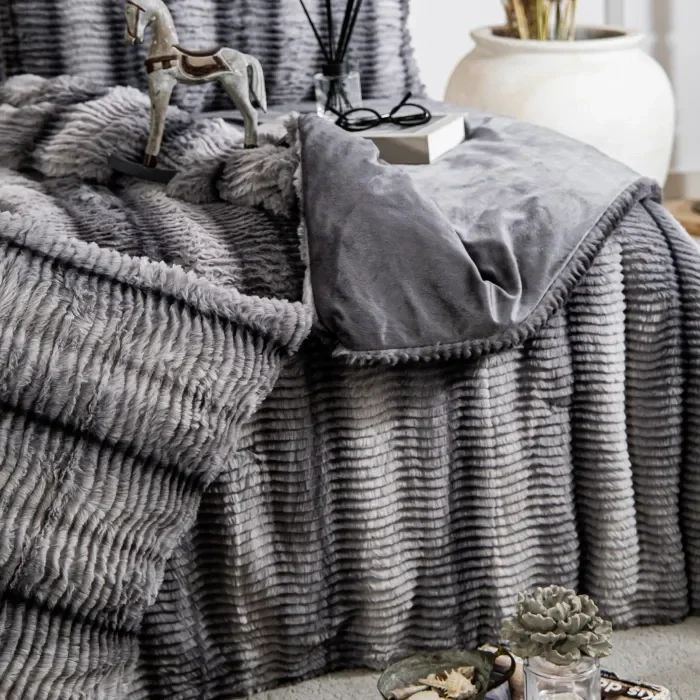 Zebra Casa Jenny 3 Parça Comforter Set-Antrasit