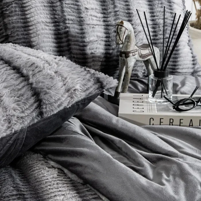 Zebra Casa Jenny 3 Parça Comforter Set-Antrasit