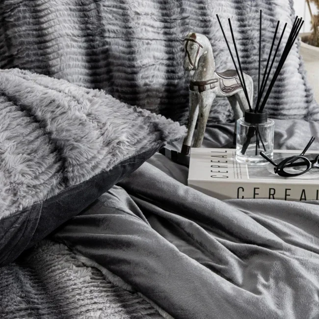 Zebra Casa Jenny 3 Parça Comforter Set-Antrasit