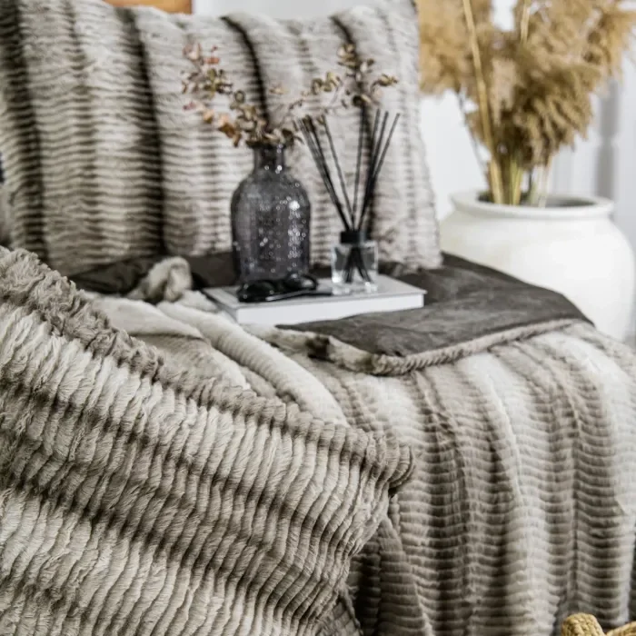 Zebra Casa Jenny 3 Parça Comforter Set-Bej