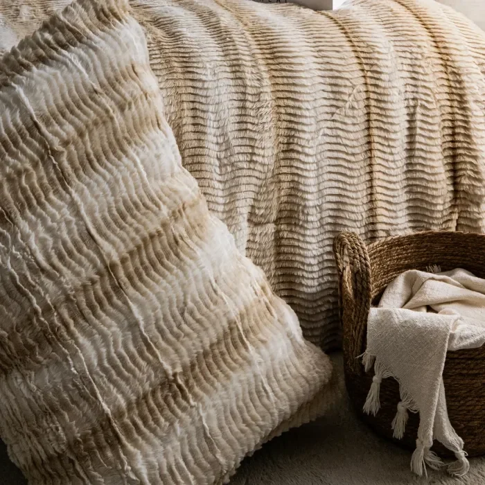 Zebra Casa Jenny 3 Parça Comforter Set-Krem