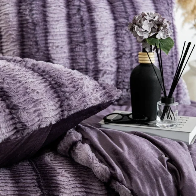 Zebra Casa Jenny 3 Parça Comforter Set-Mürdüm