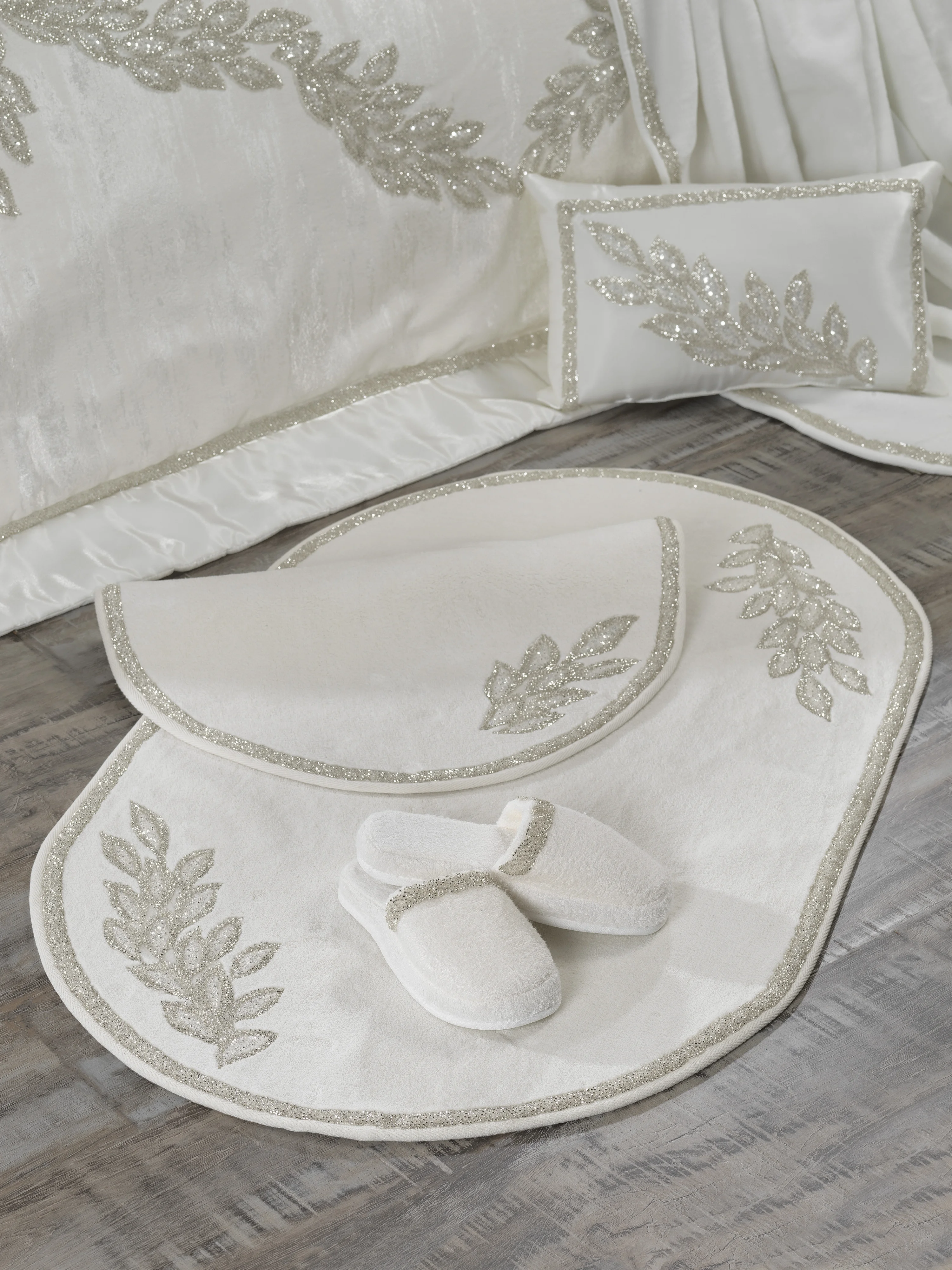 Zebra Casa Karen Taşlı 2Li Paspas Takımı-Krem