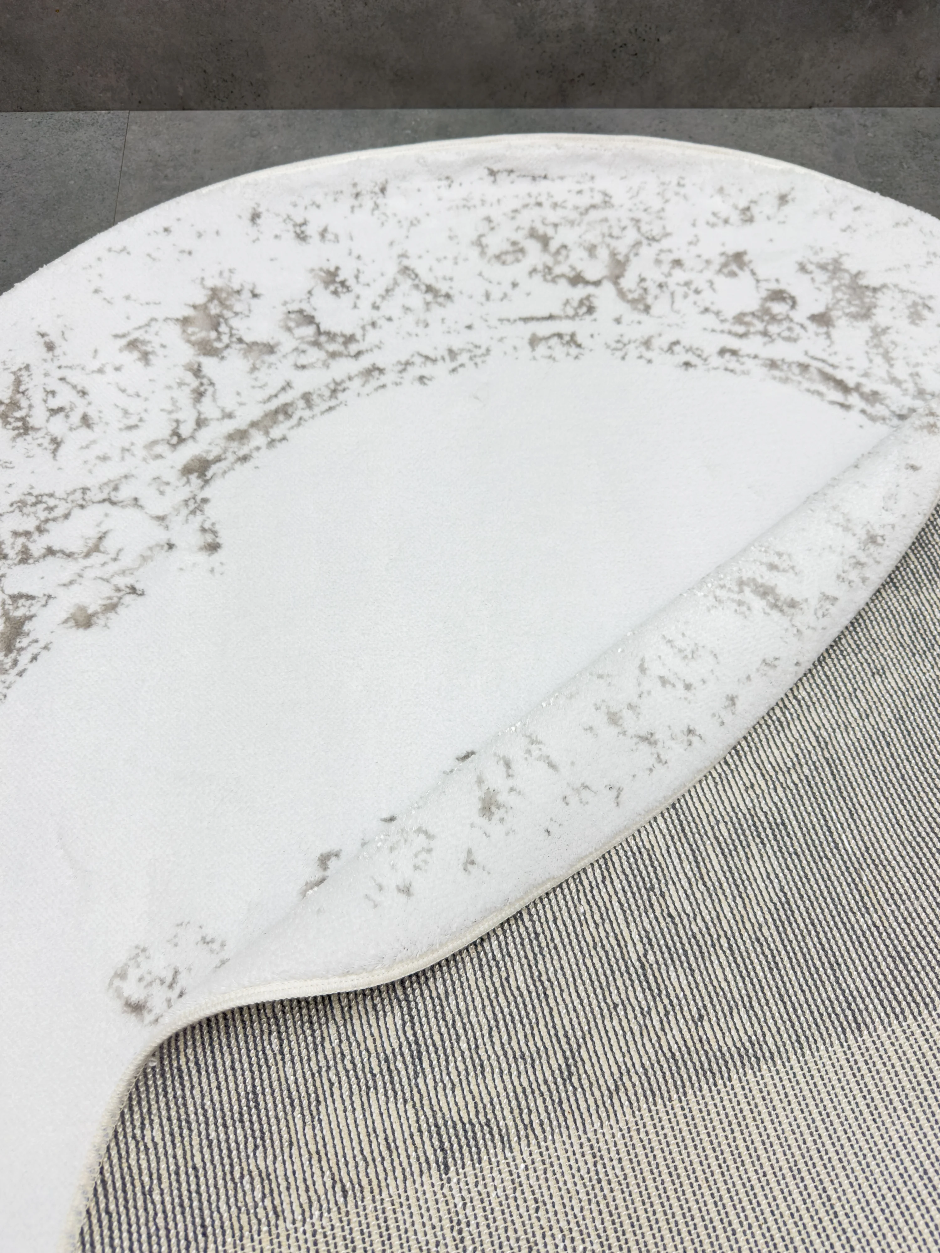 Zebra Casa Kasten Yuvarlak 120Cm Paspas-Beyaz/Gri