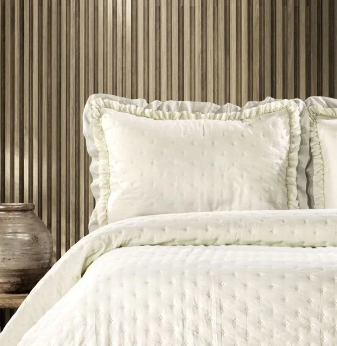 Zebra Casa Lima Tek  Kişilik Yatak Örtüsü-Krem