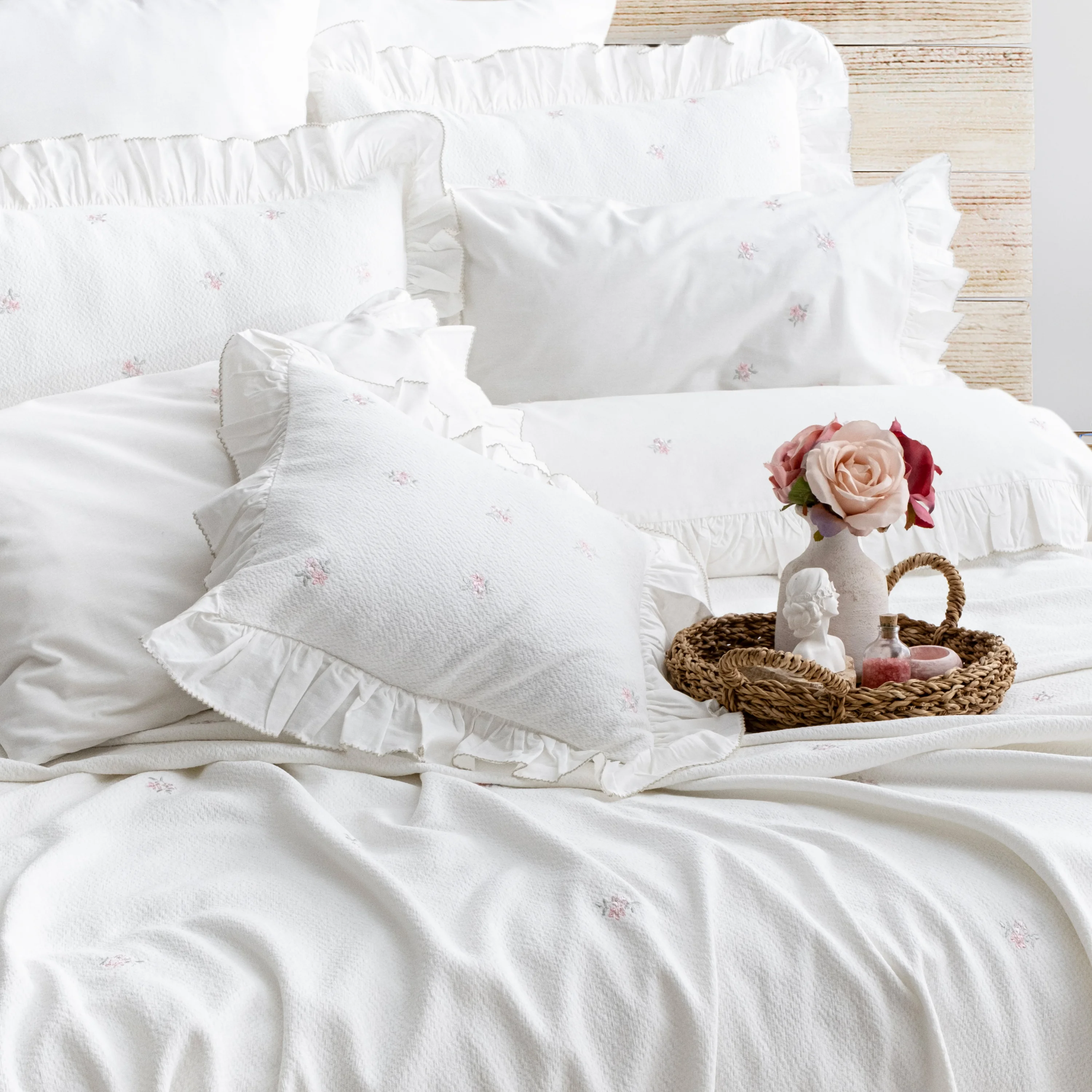 Zebra Casa Lottie 8 Parça Nevresimli Pike Set-Krem