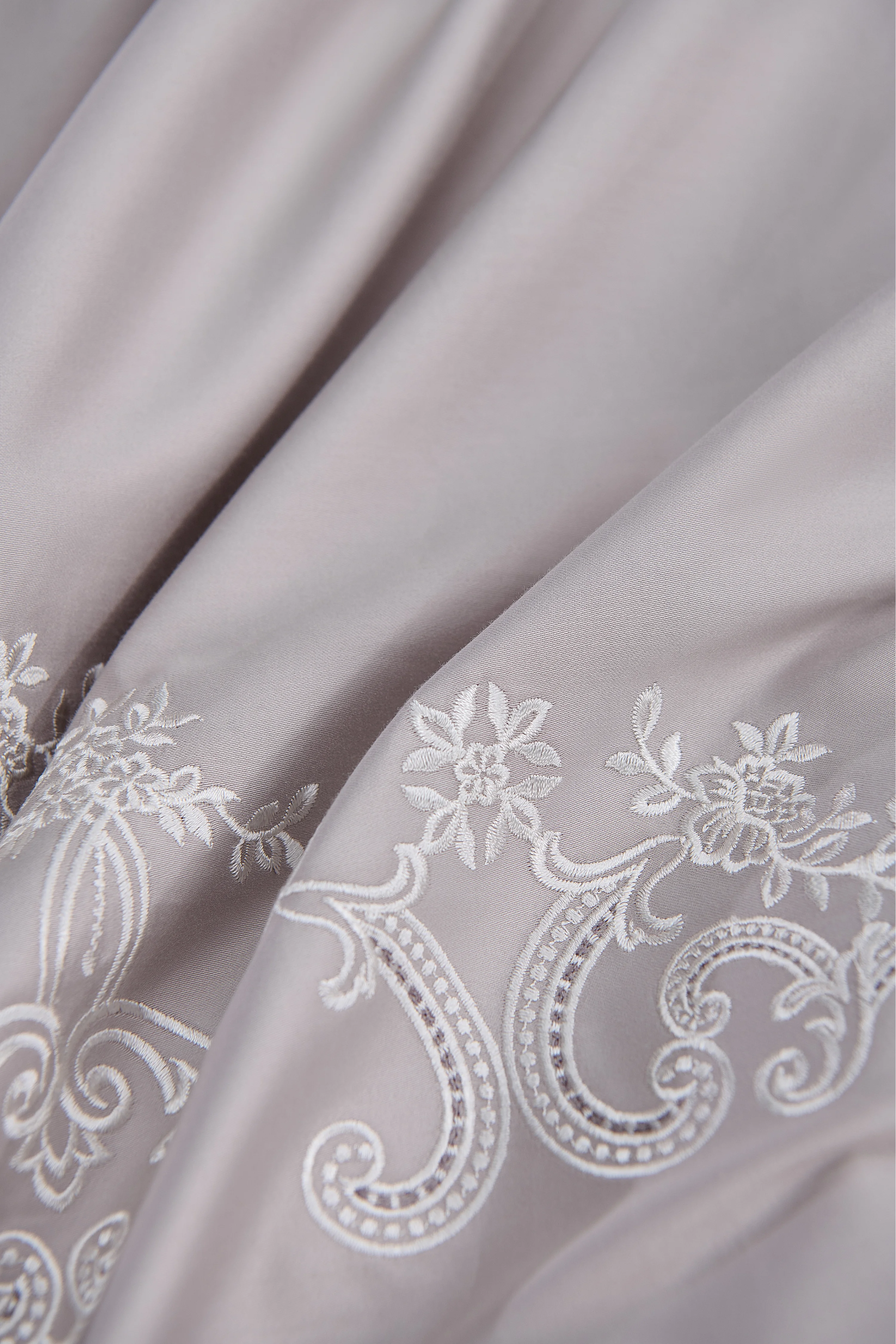 Zebra Casa Melvın 7 Parça Çift Kişilik Luxury Dantelli Nevresim Takımı-Grı 400Tc