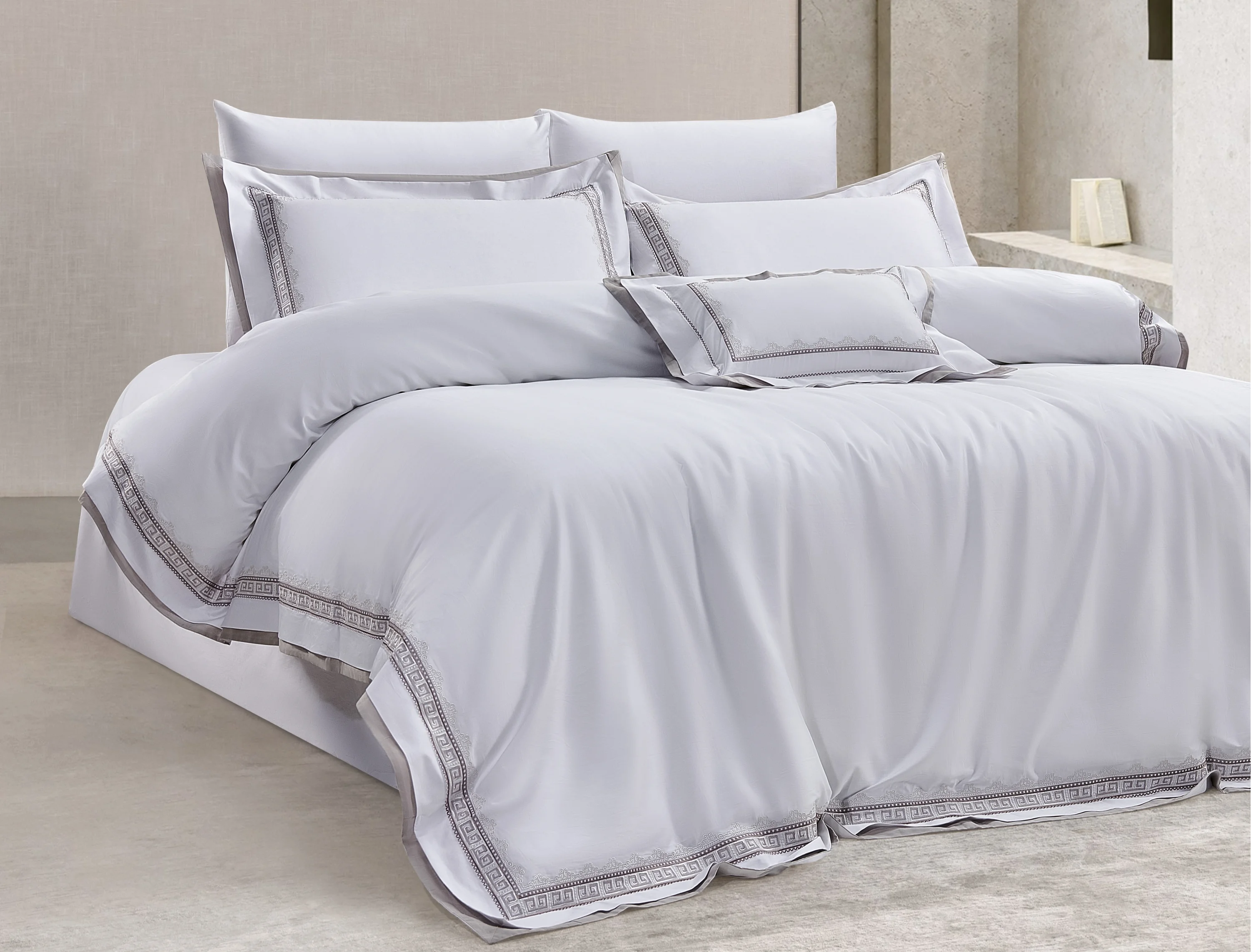 Zebra Casa Miranda 7 Parça Çift Kişilik Luxury Dantelli Nevresim Takımı-Krem 400Tc