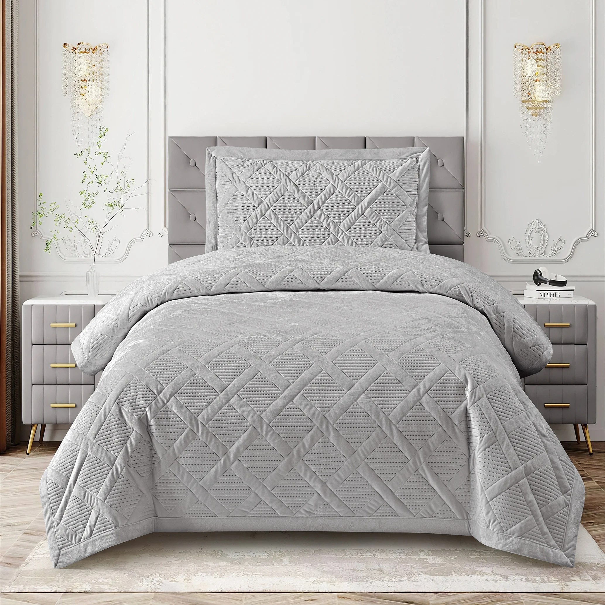 Zebra Casa Morena Tek Kişilik Yatak Örtüsü-Gri