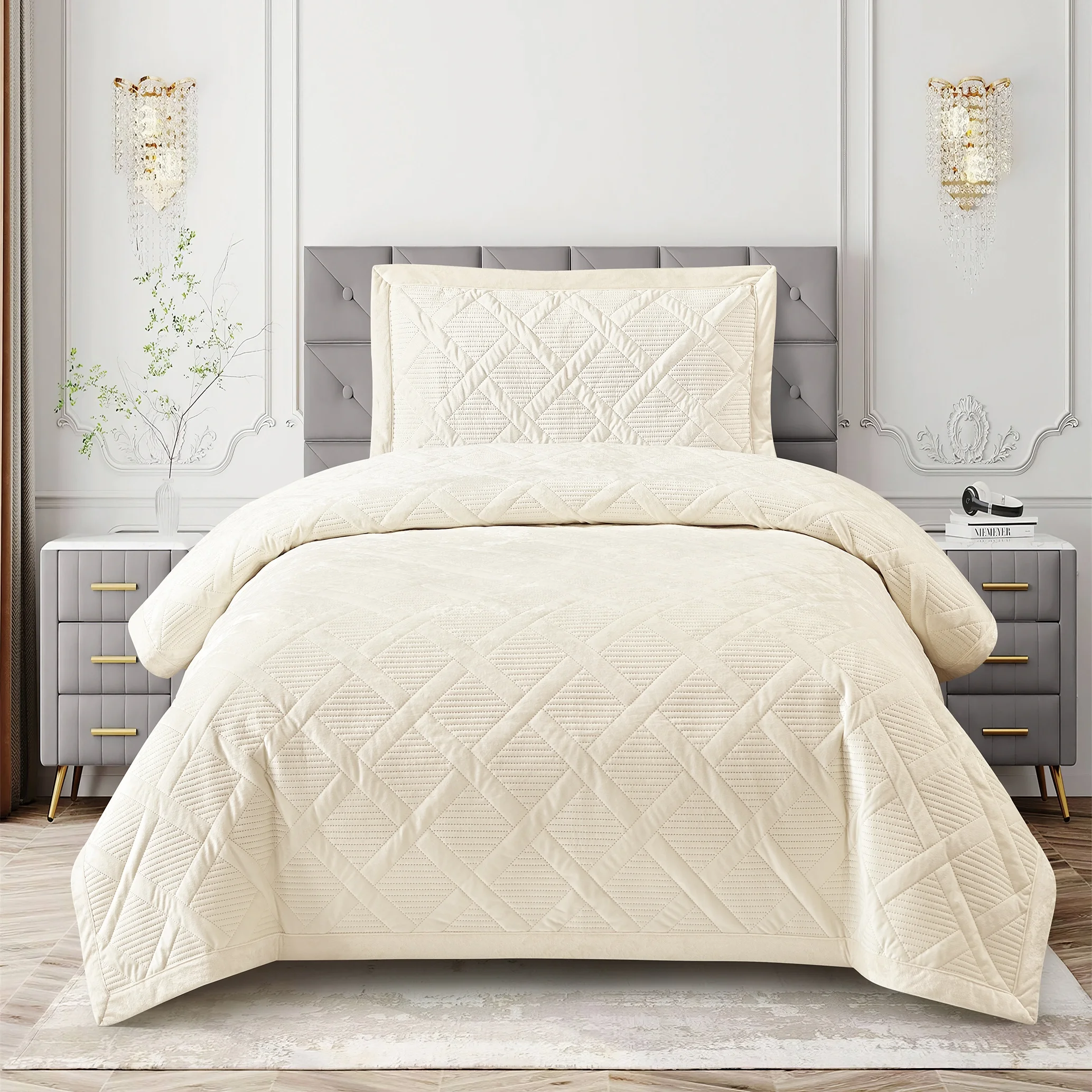 Zebra Casa Morena Tek Kişilik Yatak Örtüsü-Krem