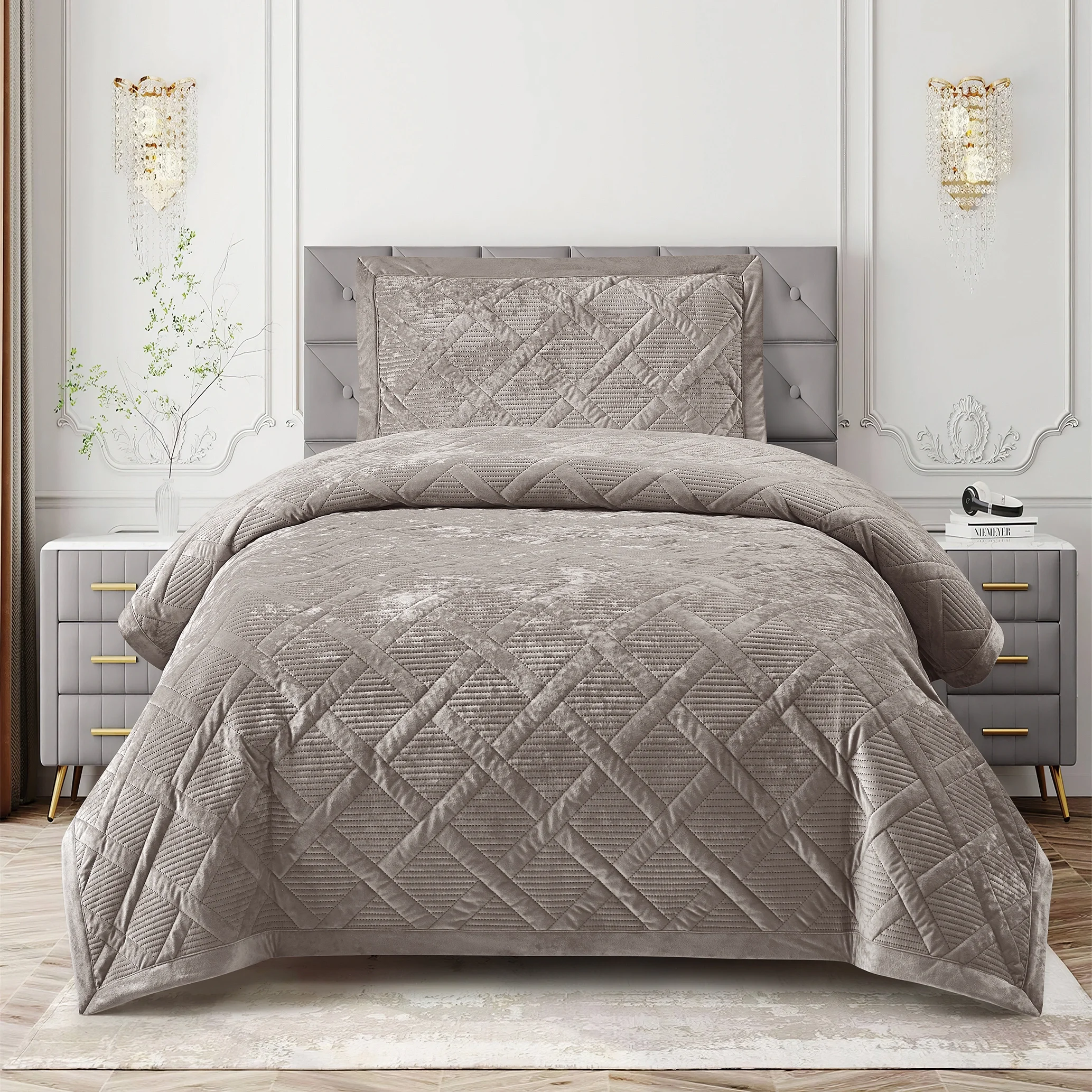 Zebra Casa Morena Tek Kişilik Yatak Örtüsü-Vizon