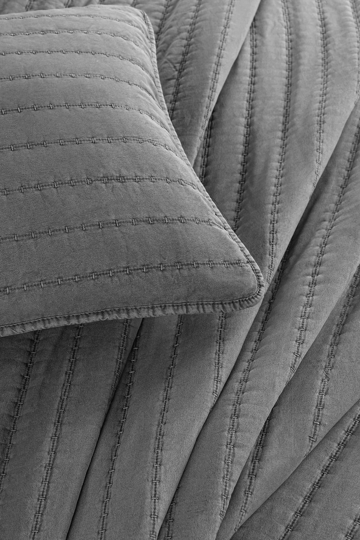 Zebra Casa Nelda Çift Kişilik Yatak Örtüsü-Antrasit