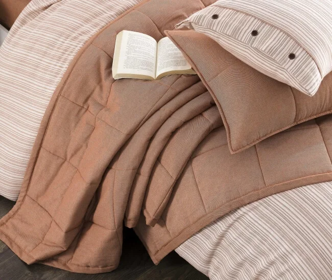 Zebra Casa Olive 7 Parça Yatak Örtüsü Seti Çift Kişilik-Kiremit