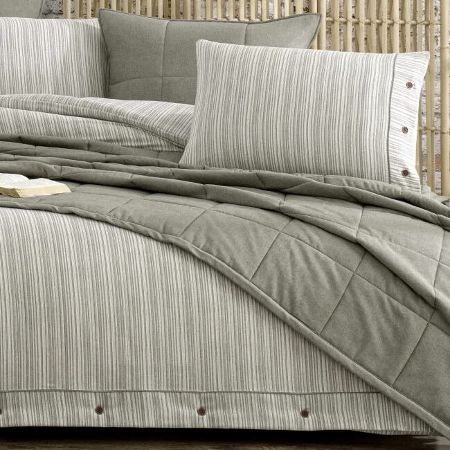 Zebra Casa Olive 7 Parça Yatak Örtüsü Seti Çift Kişilik-Yeşil