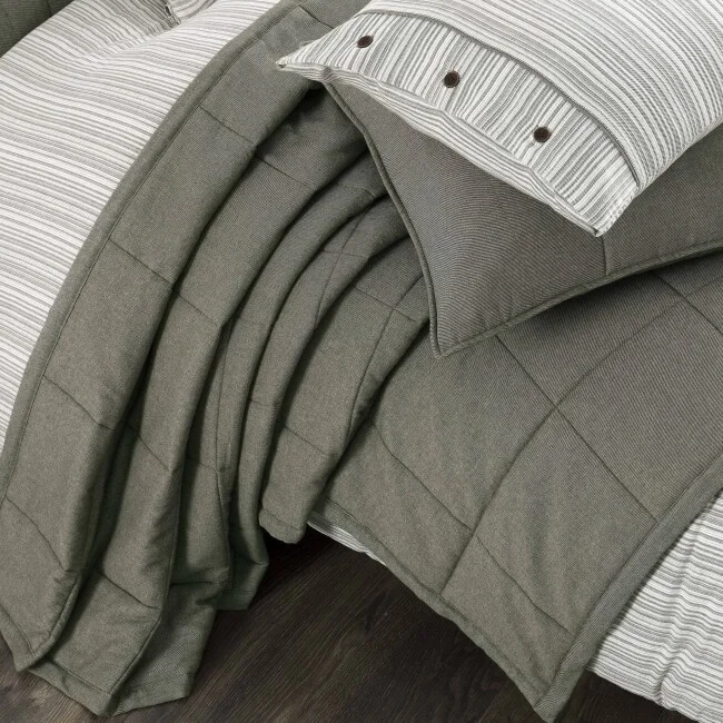 Zebra Casa Olive 7 Parça Yatak Örtüsü Seti Çift Kişilik-Yeşil