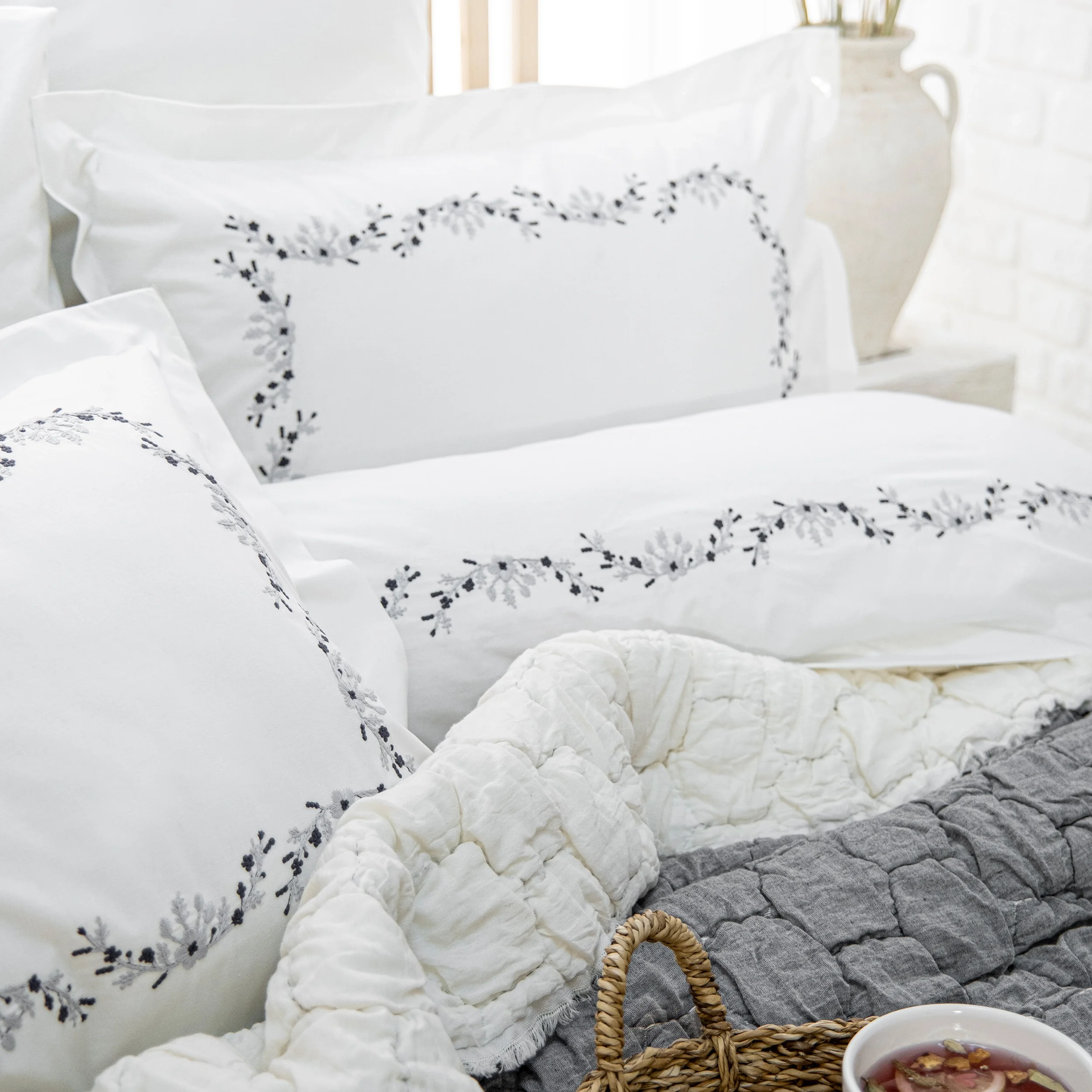 Zebra Casa Paloma 7 Parça Yatak Seti-Gri