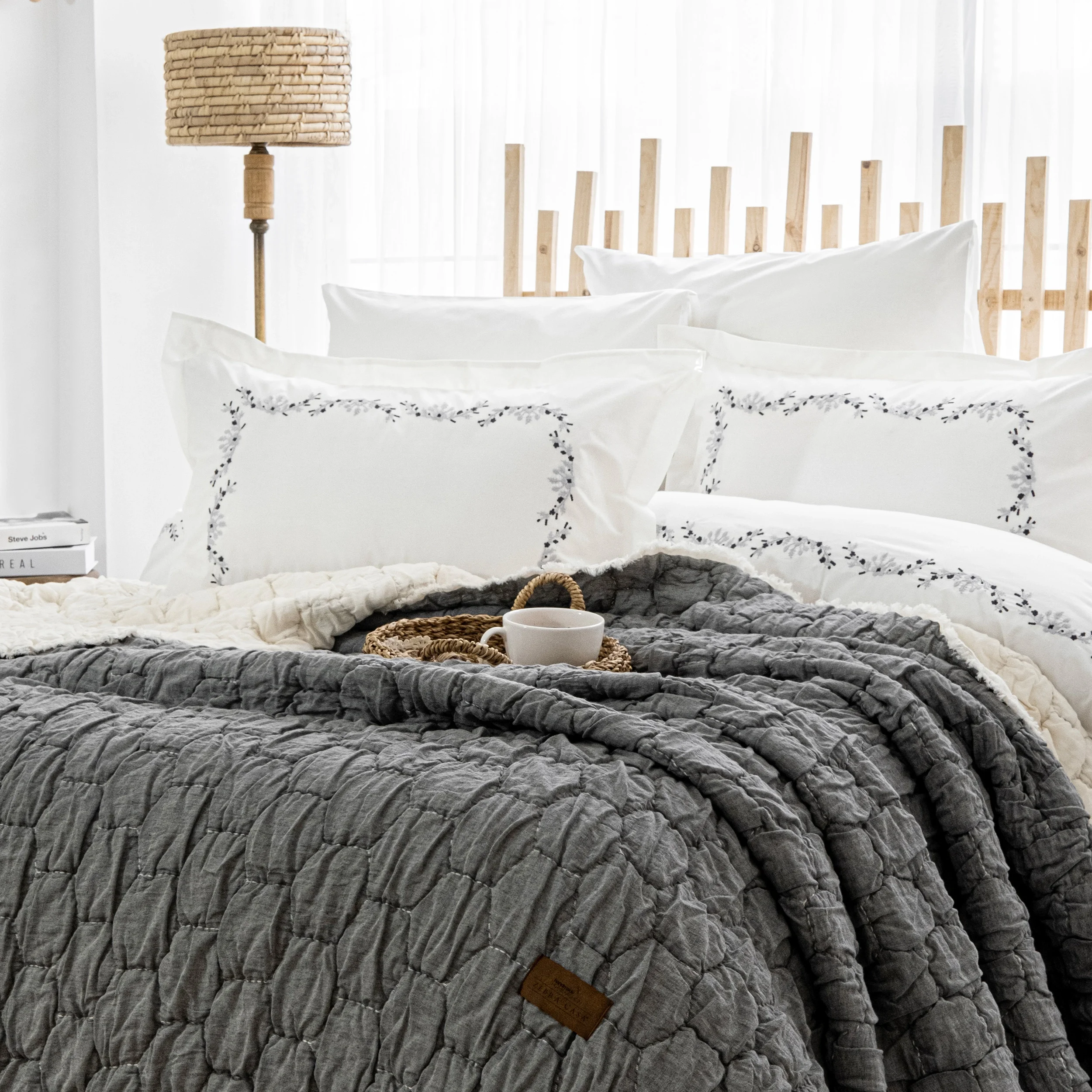 Zebra Casa Paloma 7 Parça Yatak Seti-Gri