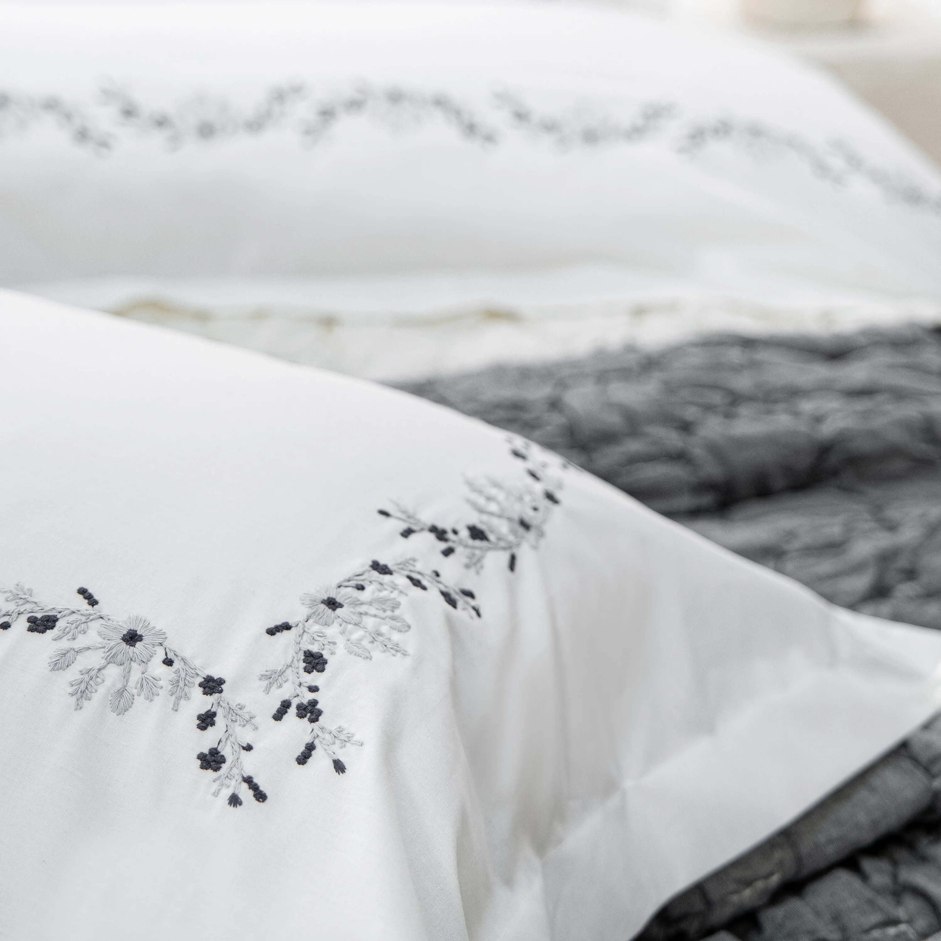 Zebra Casa Paloma 7 Parça Yatak Seti-Gri