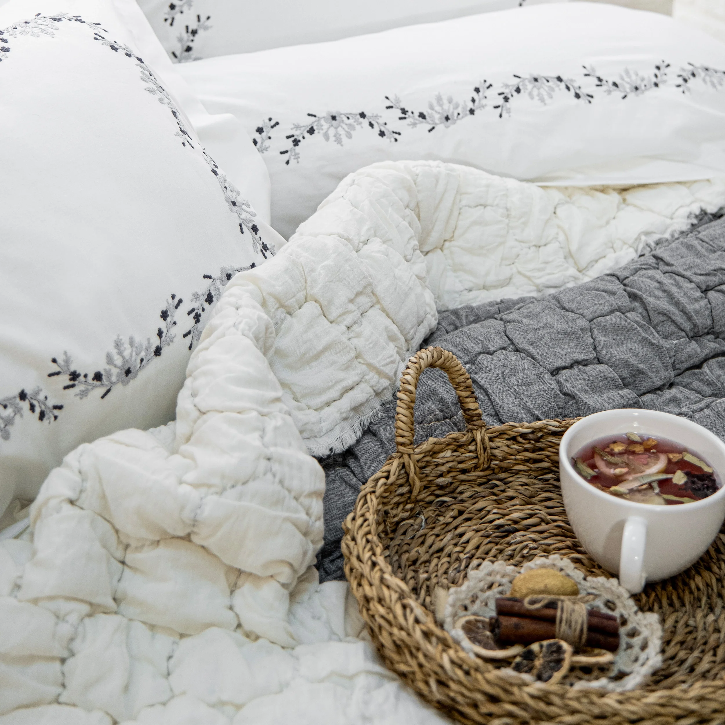 Zebra Casa Paloma 7 Parça Yatak Seti-Gri