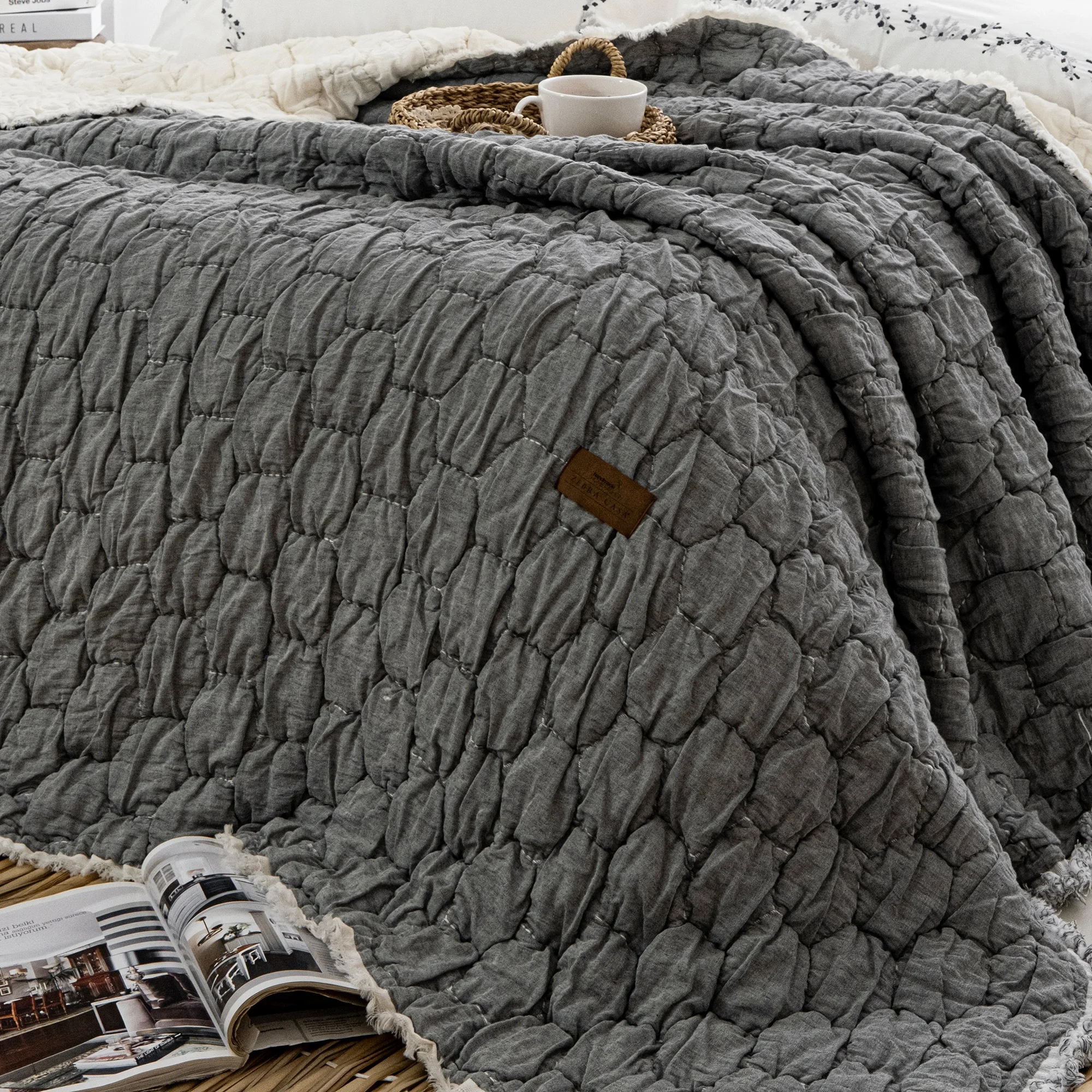 Zebra Casa Paloma 7 Parça Yatak Seti-Gri