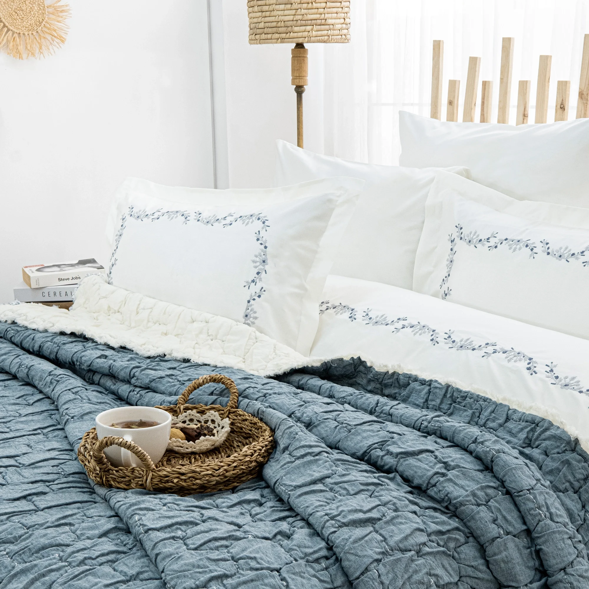 Zebra Casa Paloma 7 Parça Yatak Seti-İndigo