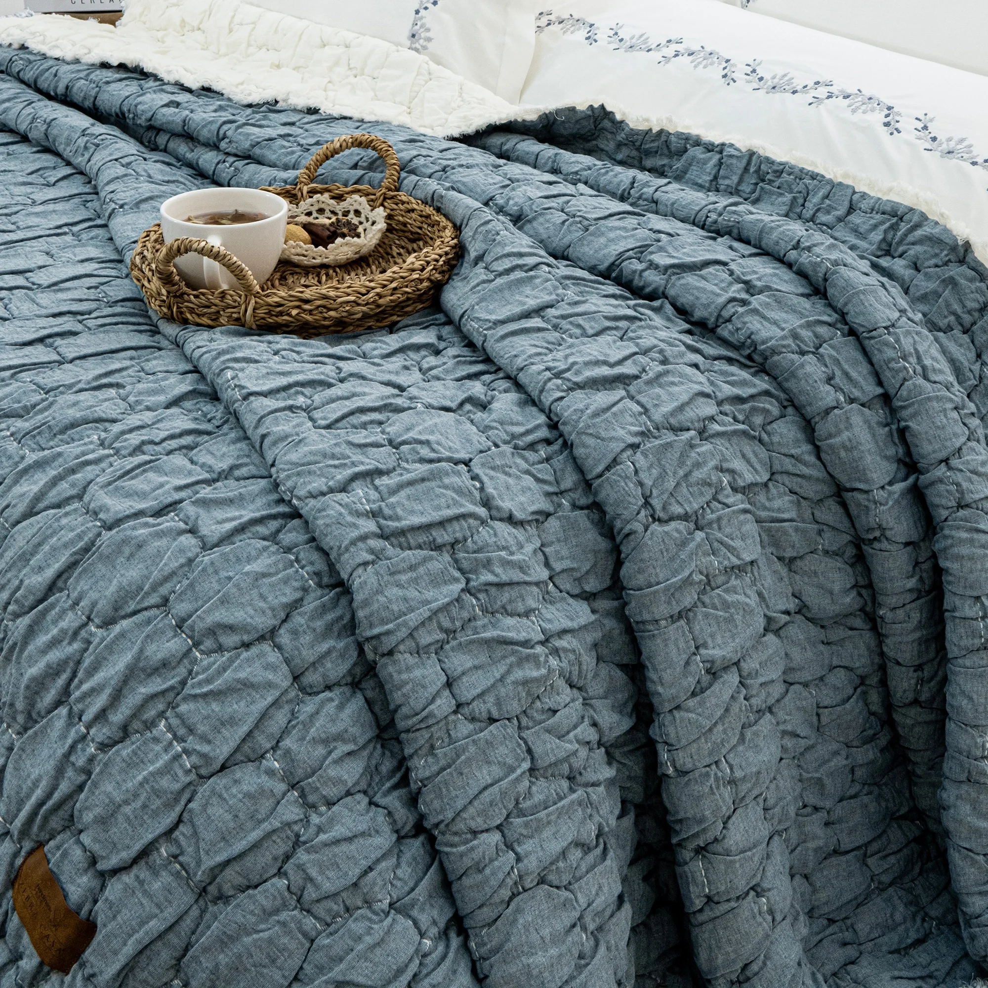 Zebra Casa Paloma 7 Parça Yatak Seti-İndigo