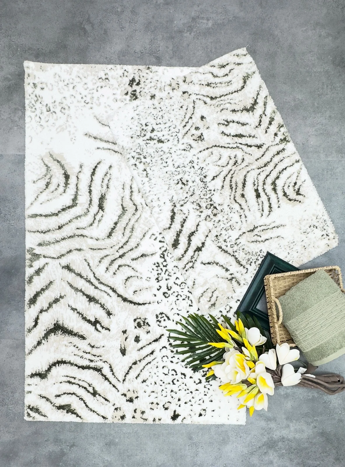 Zebra Casa Pole 2Li Paspas Takımı-Ekru/Bej/Yeşil