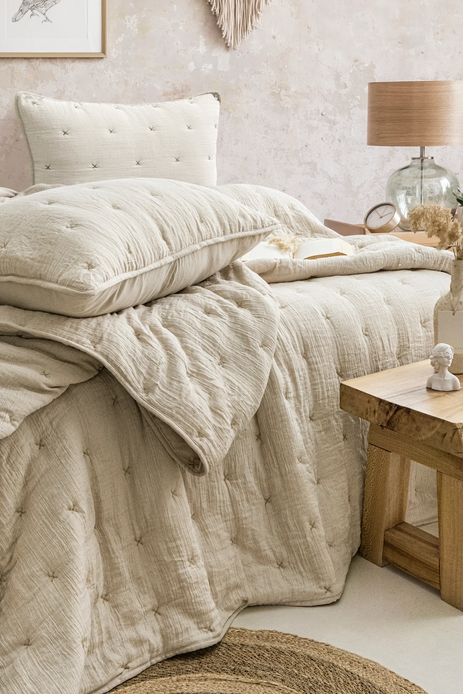 Zebra Casa Rita Tek Kişilik Yatak Örtüsü-Bej