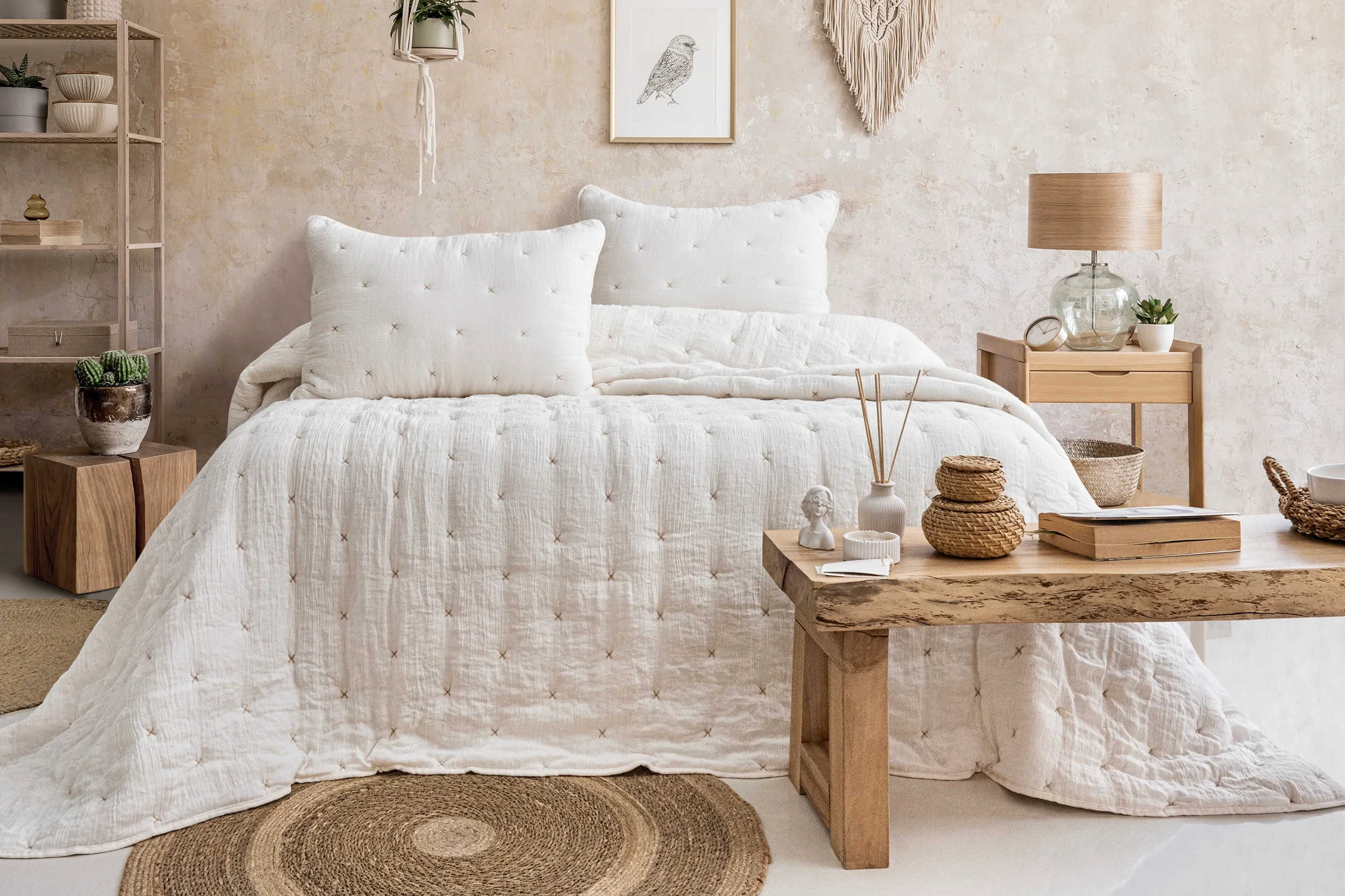 Zebra Casa Rita Tek Kişilik Yatak Örtüsü-Krem